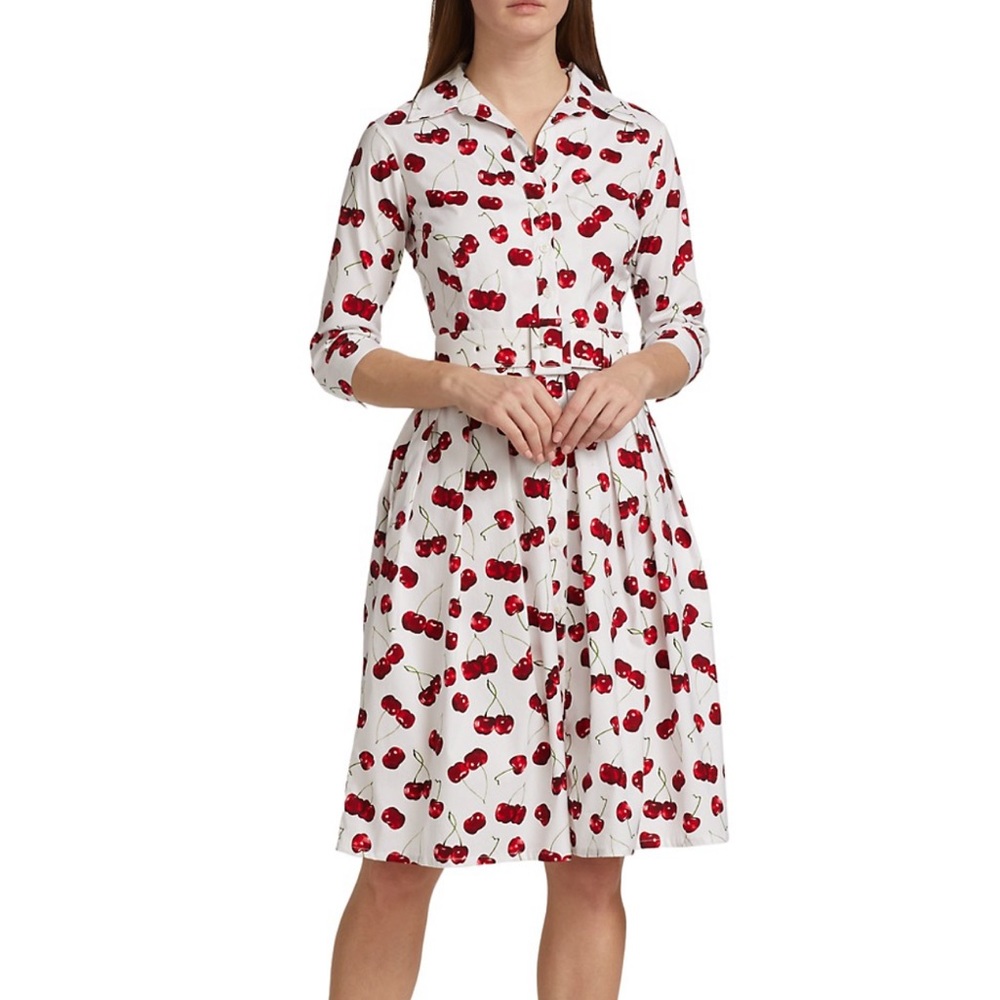Samantha Sung Audrey Summer Cherry-Print Shirtdress